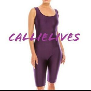 ZENA LIQUID Grape Candy Shiny Biker Romper sz L/XL